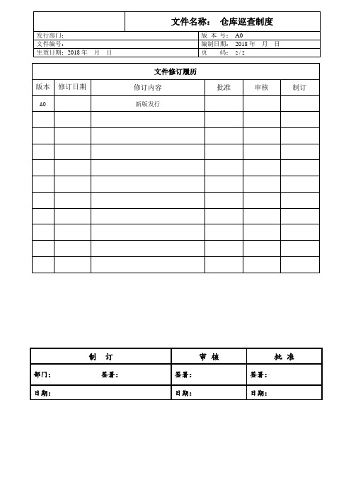 仓库巡查制度