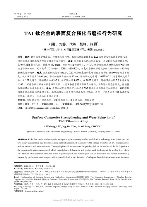 TA1_钛合金的表面复合强化与磨损行为研究