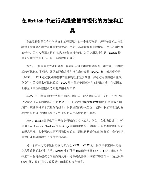 在Matlab中进行高维数据可视化的方法和工具