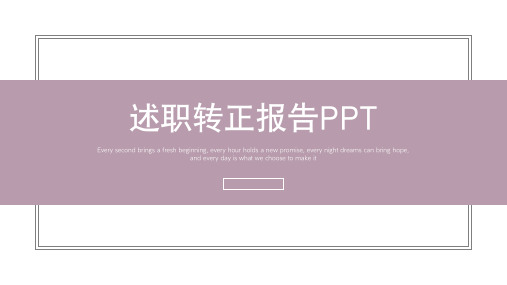 简约风述职转正报告PPT模板