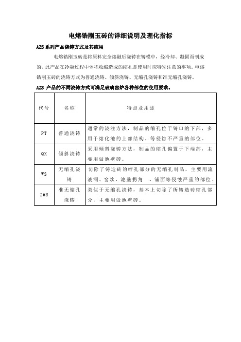 电熔锆刚玉砖详细说明