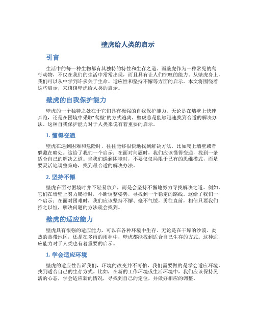 壁虎给人类的启示作文