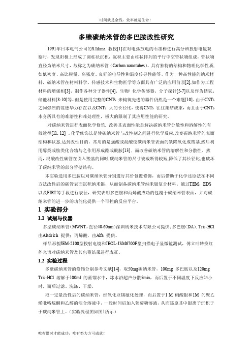 多壁碳纳米管的多巴胺改性研究