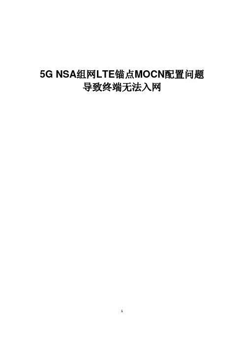 精品文档_5G NSA组网LTE锚点MOCN配置问题导致终端无法入网