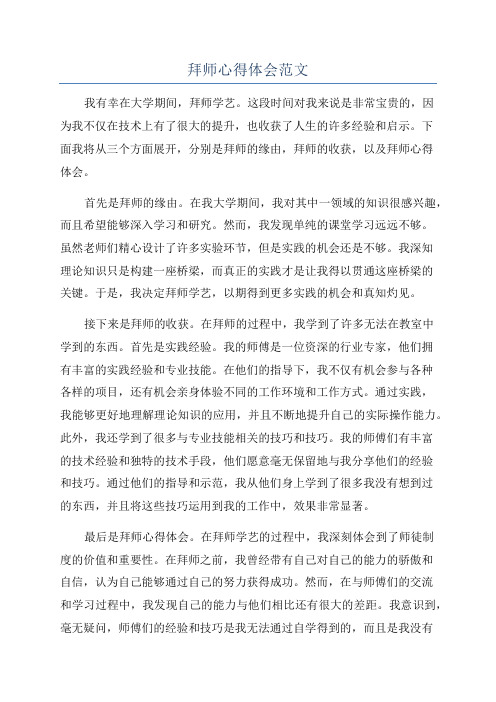 拜师心得体会范文