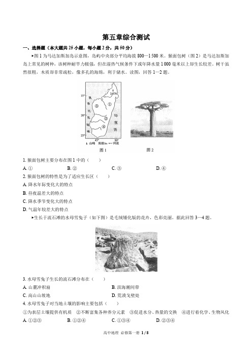 (人教版最新)高中地理必修第一册 第五章综合测试02