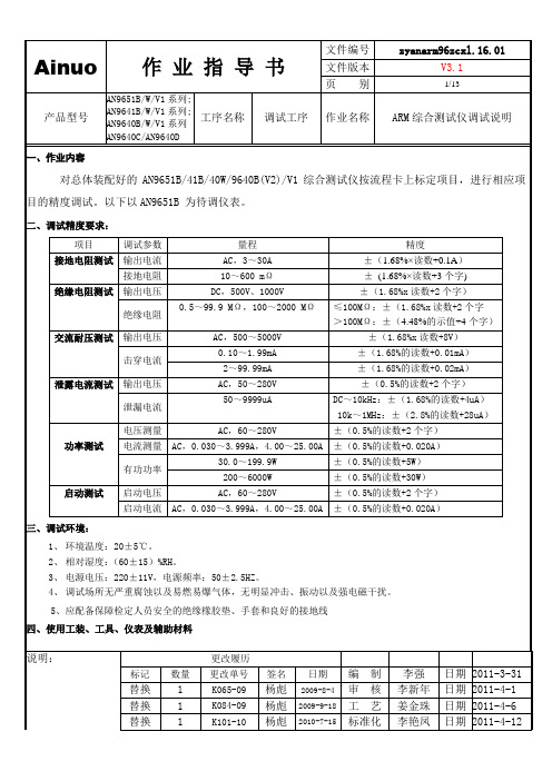 9651bv1、41bv1、40bv1、40cv1调试作业指导书(v3.1)k061-11