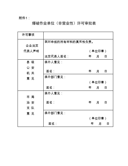 申请爆破作业许可证所需资料