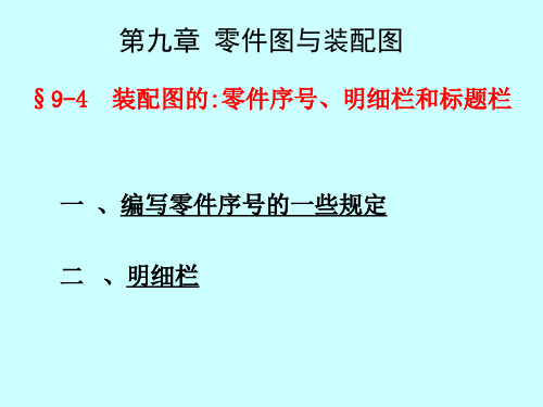 9-4装配图中的零部件序号、明细表和标题栏8张