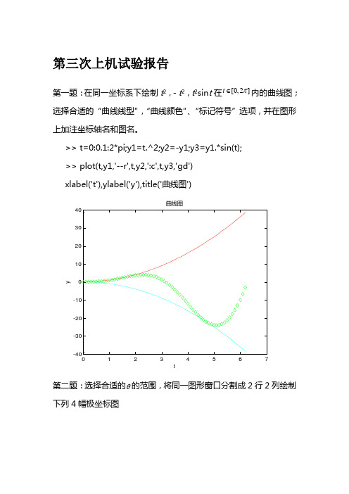 北京交通大学matlab上机实验3