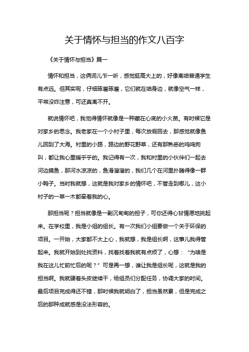 关于情怀与担当的作文八百字