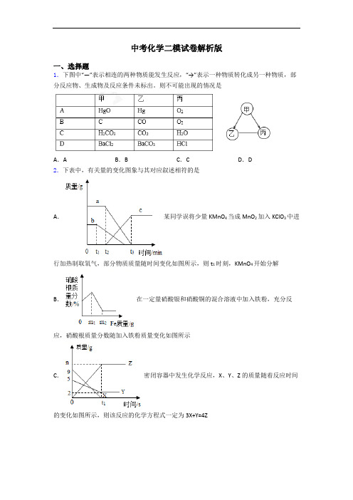 中考化学二模试卷解析版