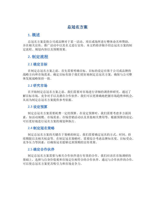 总冠名方案介绍