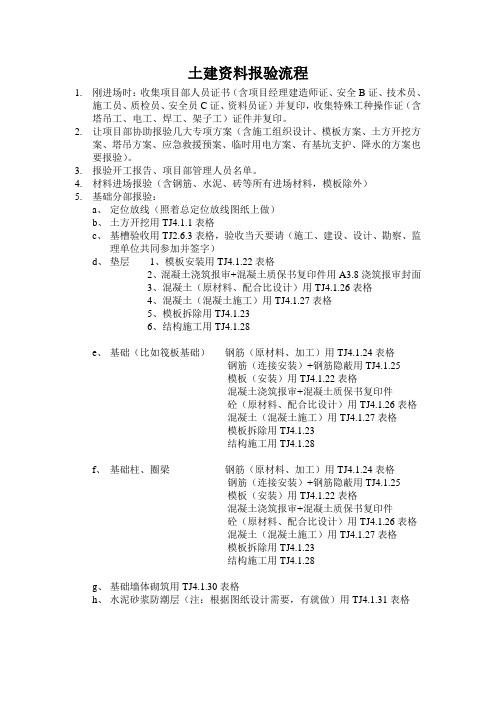 土建资料报验流程