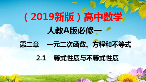 2019新版高中数学必修一第二章  第1节  等式与不等式性质