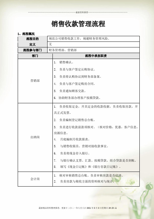 房地产销售收款管理流程(DOC5页)全新精选