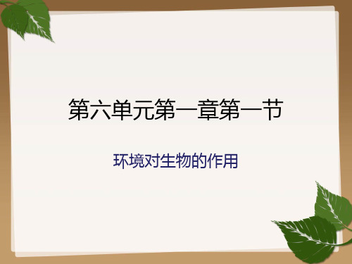 第一节环境对生物的作用课件济南版生物八年级下册