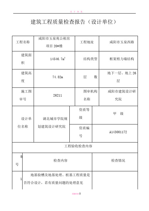 设计单位质量检查报告