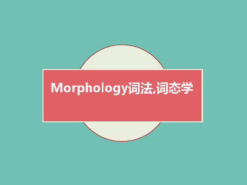 Morphology词法,词态学