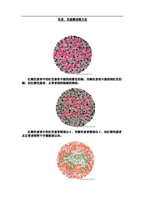 色盲、色弱测试图大全