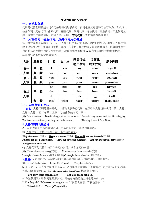 英语代词用法归纳