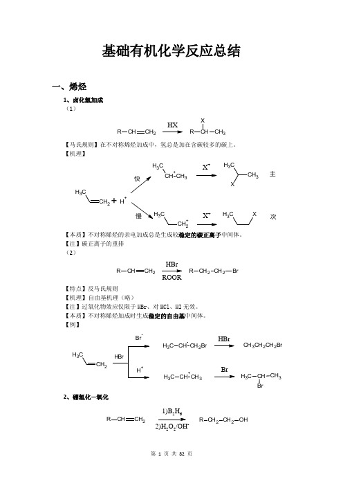 基础有机化学反应总结【超级全面】