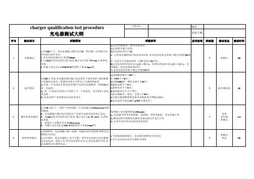 充电器测试大纲