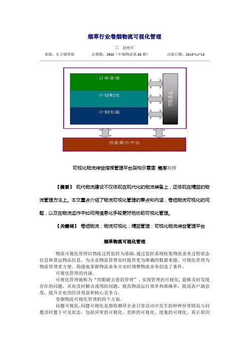 烟草行业卷烟物流可视化管理