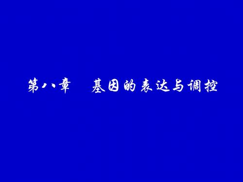 遗传学-第八章基因的表达与调控