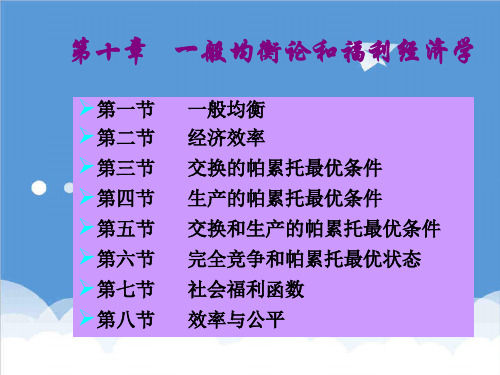 员工福利待遇-ch10一般均衡和福利经济 精品