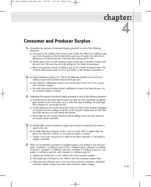 Ch. 4 - Consumer and Producer Surplus