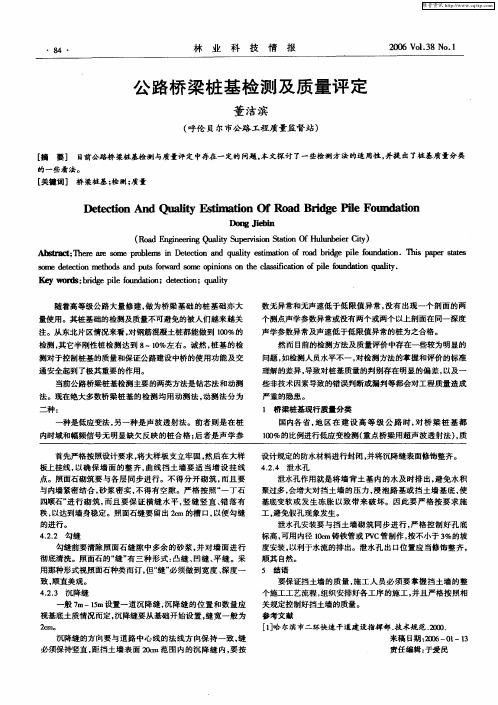 公路桥梁桩基检测及质量评定