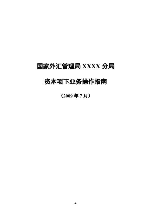 资本项目业务操作指南2009版