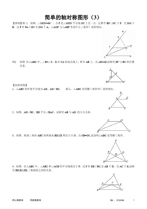 简单的轴对称图形练习题3