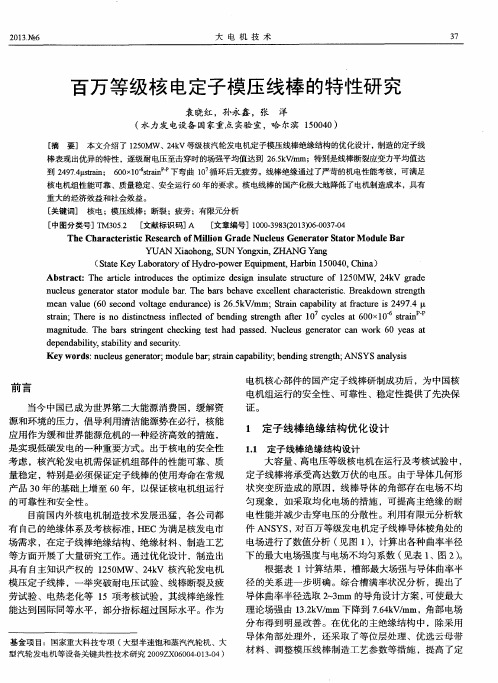 百万等级核电定子模压线棒的特性研究