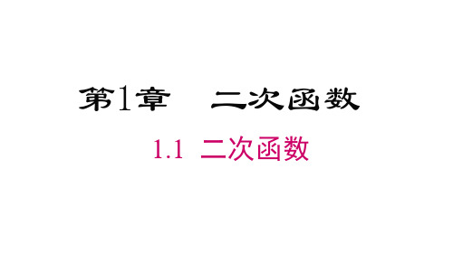 湘教版九年级下册数学精品教学课件 第1章  二次函数 二次函数