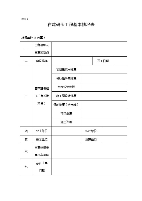 在建码头工程基本情况表.doc