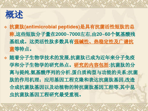 抗菌肽及抗菌分子机理