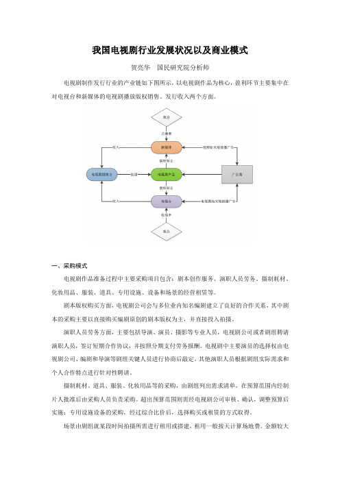 我国电视剧行业发展状况以及商业模式