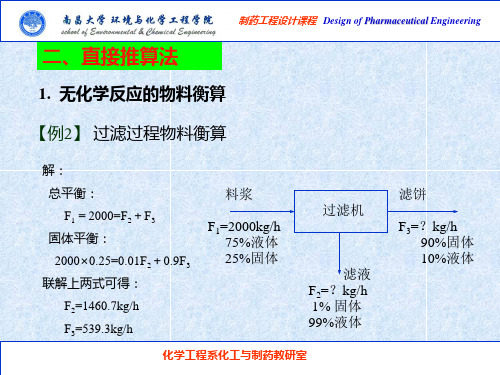 第3章 物料衡算和能量衡算