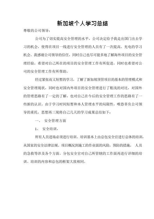 新加坡安全管理学习个人总结 (1)