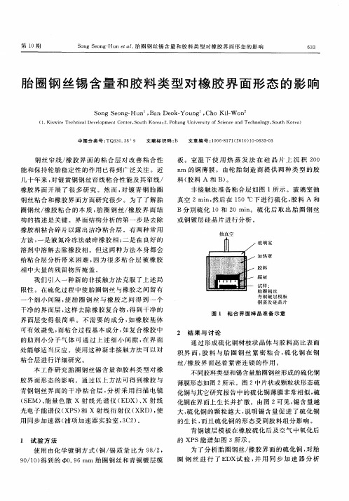 胎圈钢丝锡含量和胶料类型对橡胶界面形态的影响