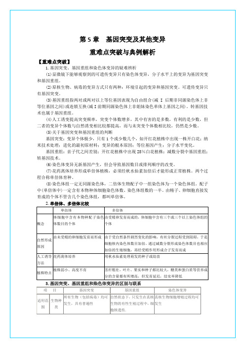 基因突变及其他变异——重难点突破与典例解析