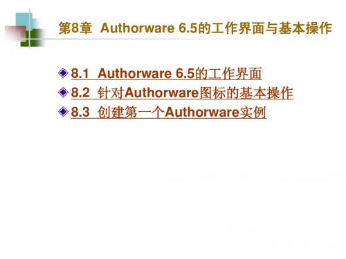 第8章  Authorware 6.5的工作界面与基本操作