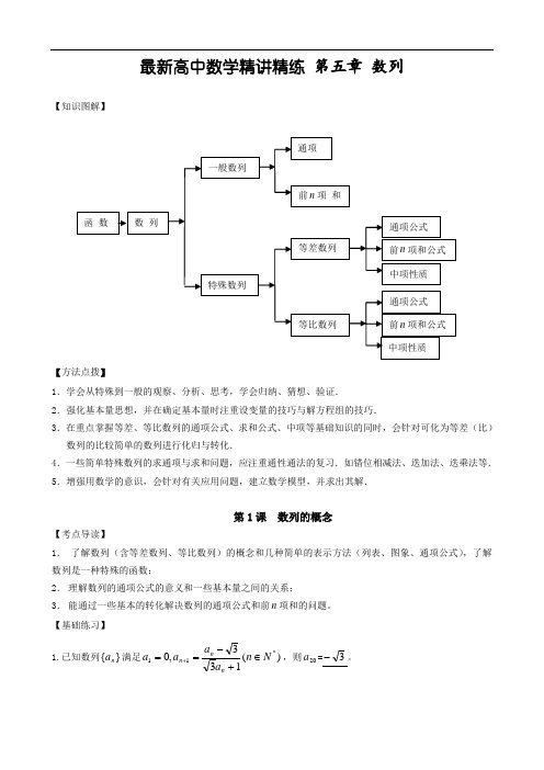 最新高考数学1轮复习精讲精练(新人教A版)第05章 数列