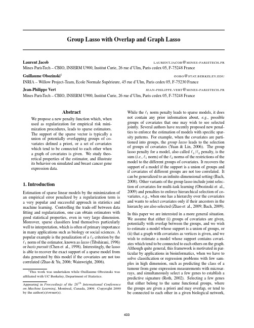 Group Lasso with Overlap and Graph Lasso