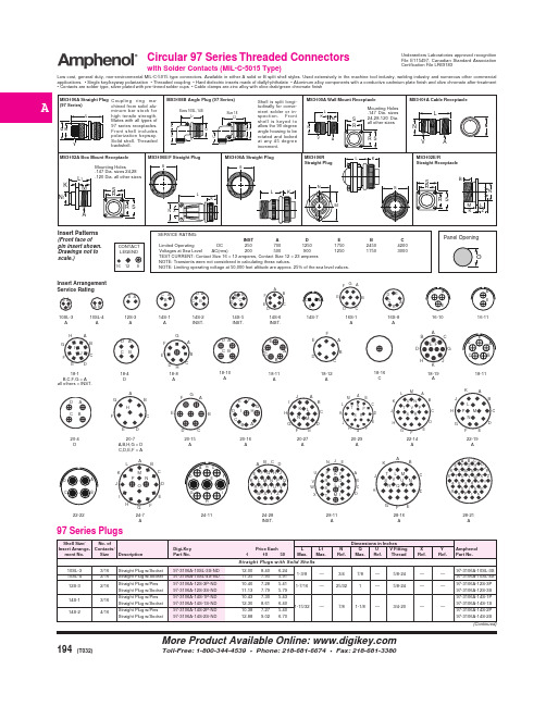 MS3106A-16S-1S中文资料