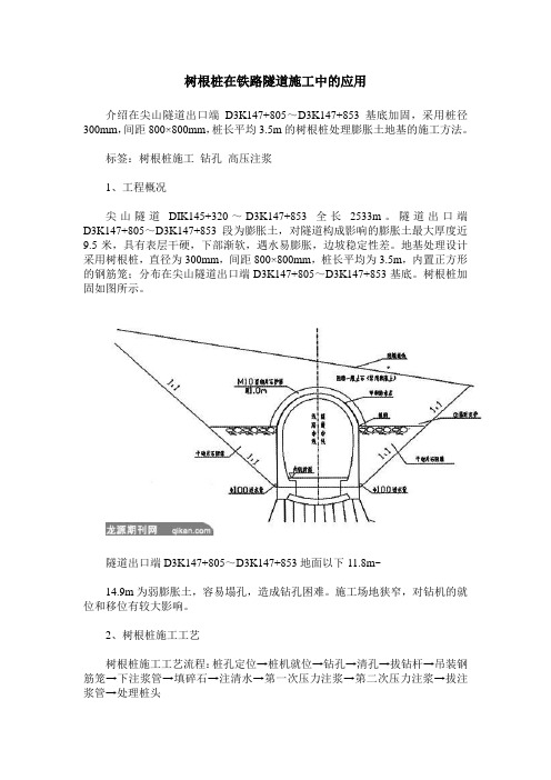 树根桩在铁路隧道施工中的应用