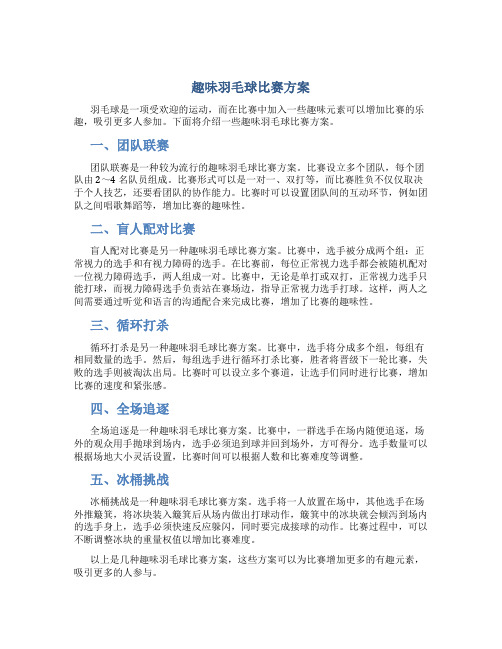 趣味羽毛球比赛方案