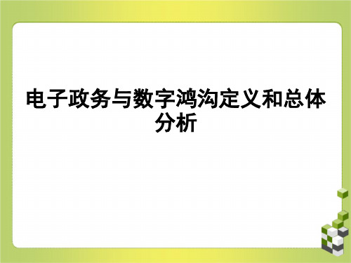 电子政务与数字鸿沟定义和总体分析